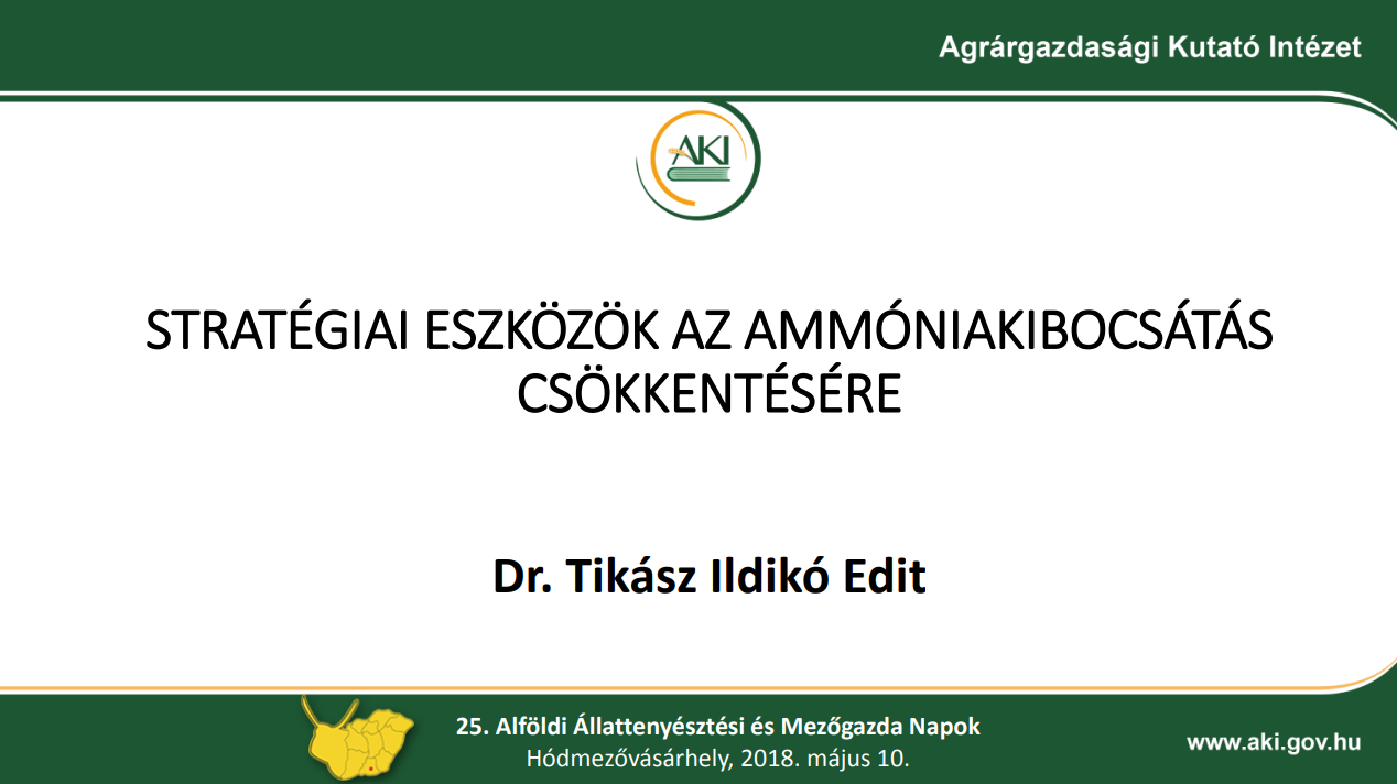 Stratégiai eszközök az ammóniakibocsátás csökkentésére